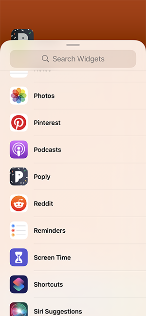 Select Poply on the list of widgets.
