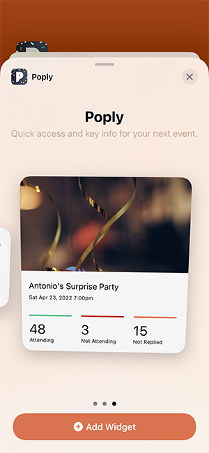 Our New Poply Home Screen Widget for iOS!